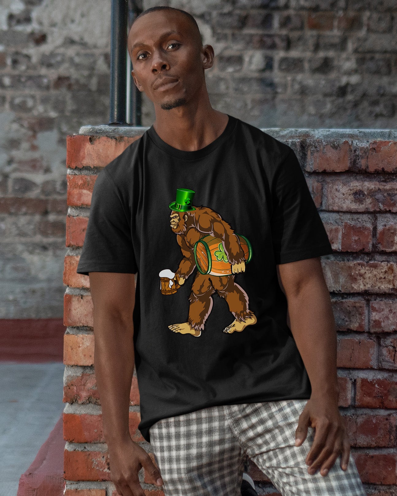 Irish Bigfoot St. Patrick’s Day Graphic T-Shirt