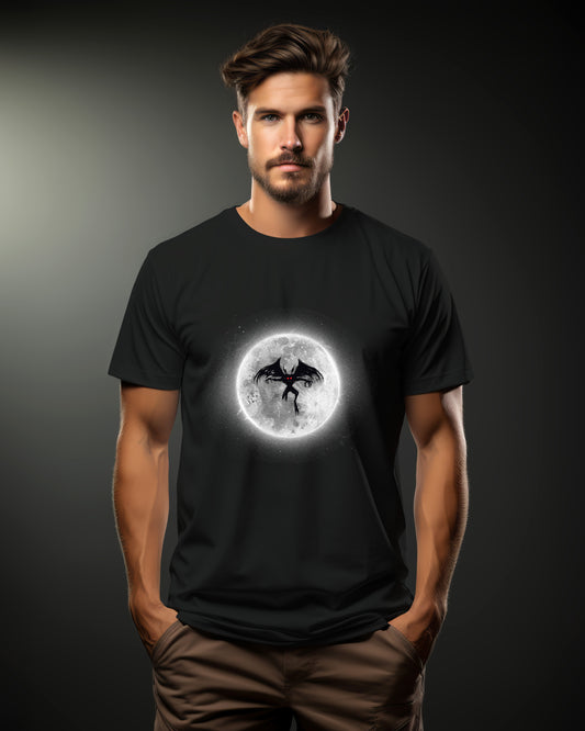 Mothman Moon Flight Graphic T-Shirt