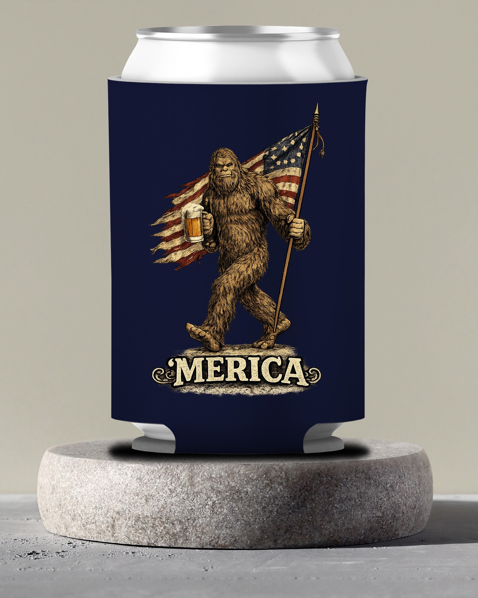 Bigfoot Merica Can Cooler