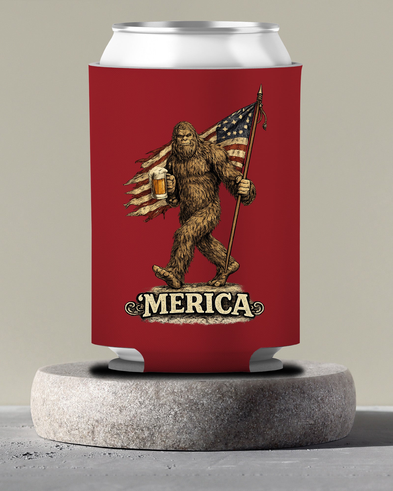 Bigfoot Merica Can Cooler
