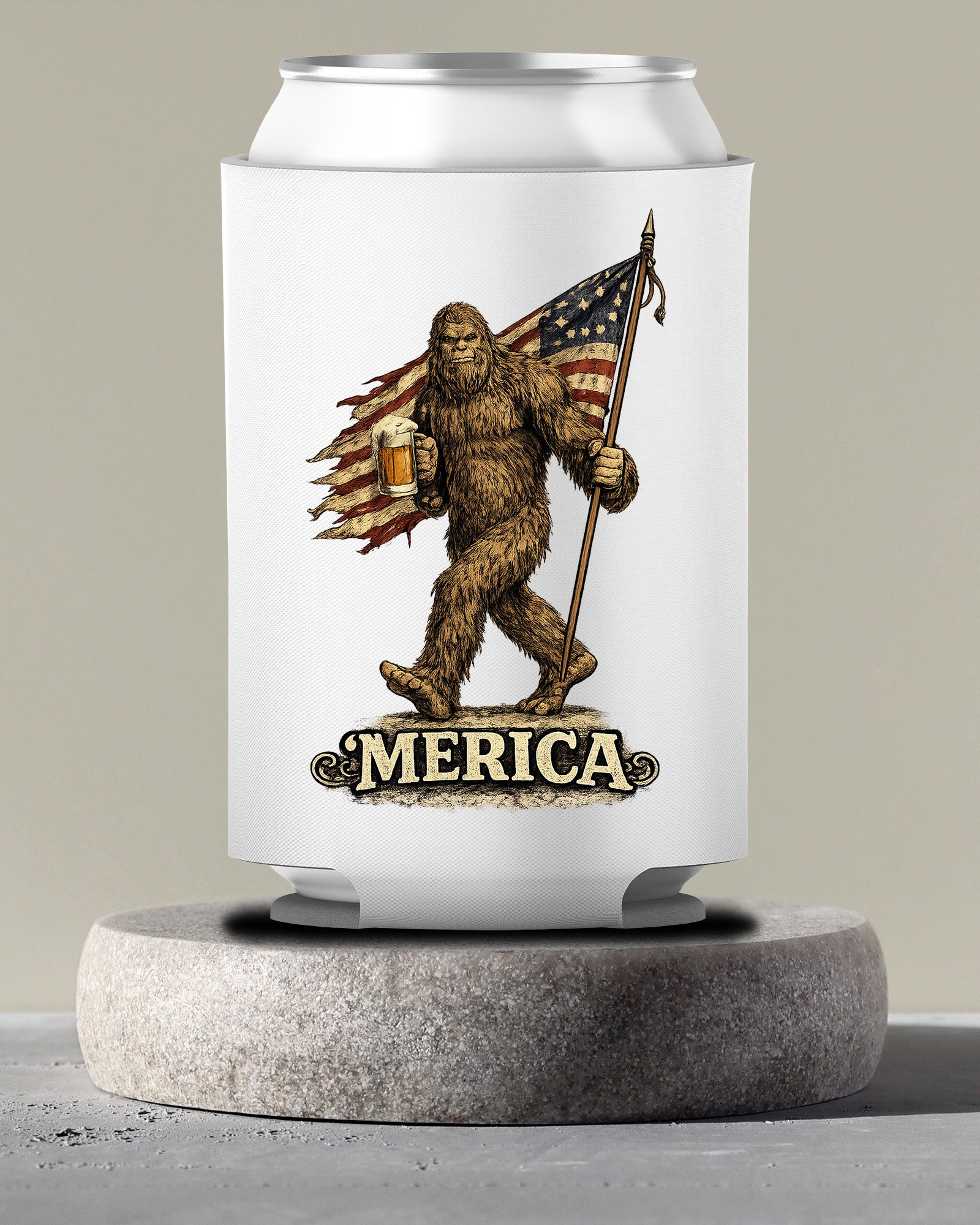 Bigfoot Merica Can Cooler