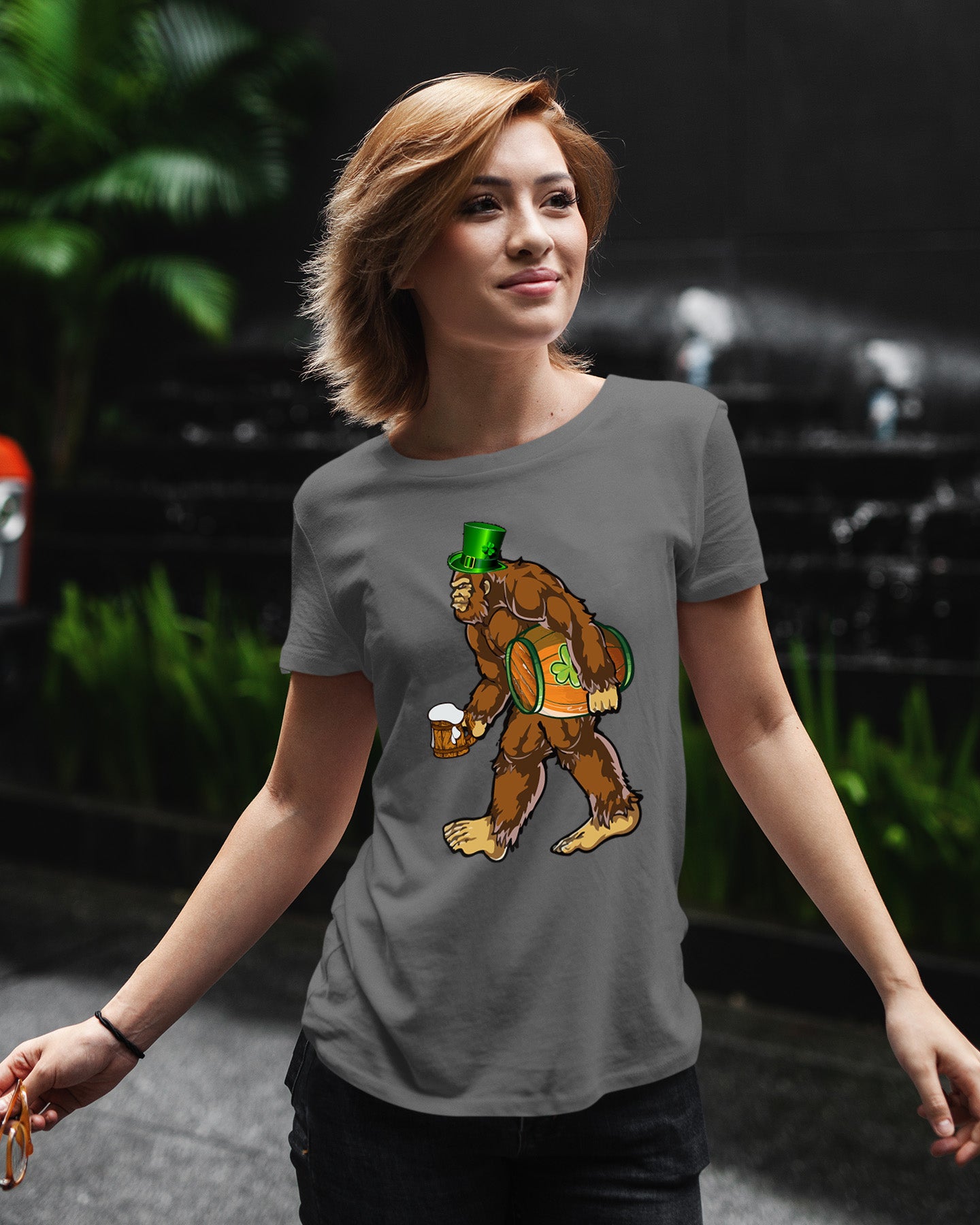 Irish Bigfoot St. Patrick’s Day Graphic T-Shirt