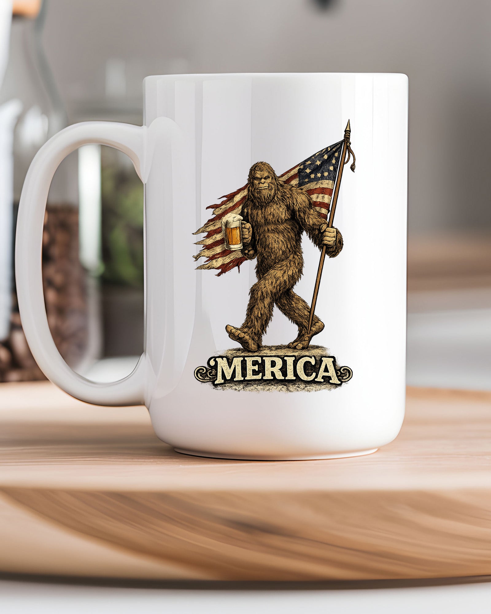 Bigfoot Merica Mug