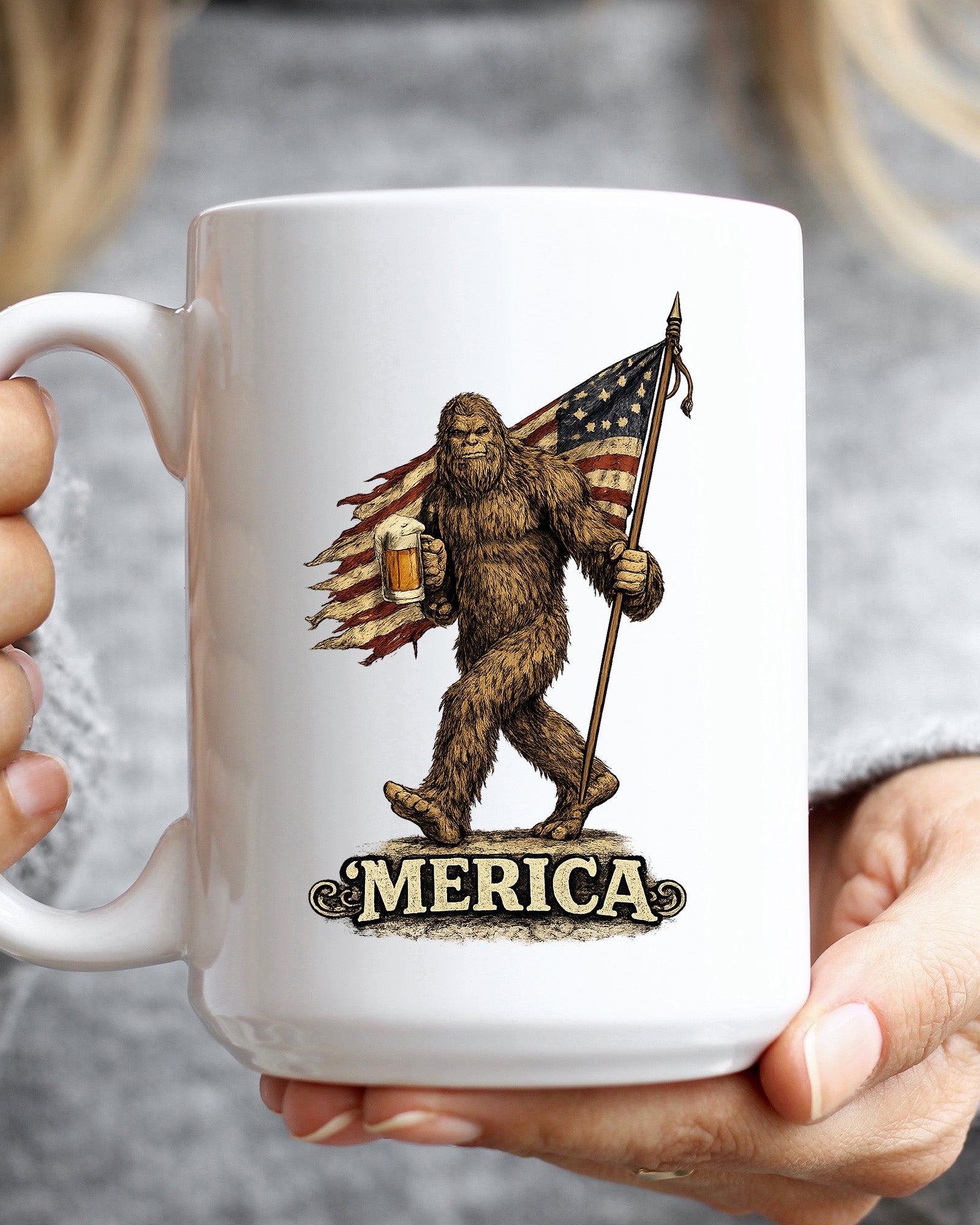 Bigfoot Merica Mug