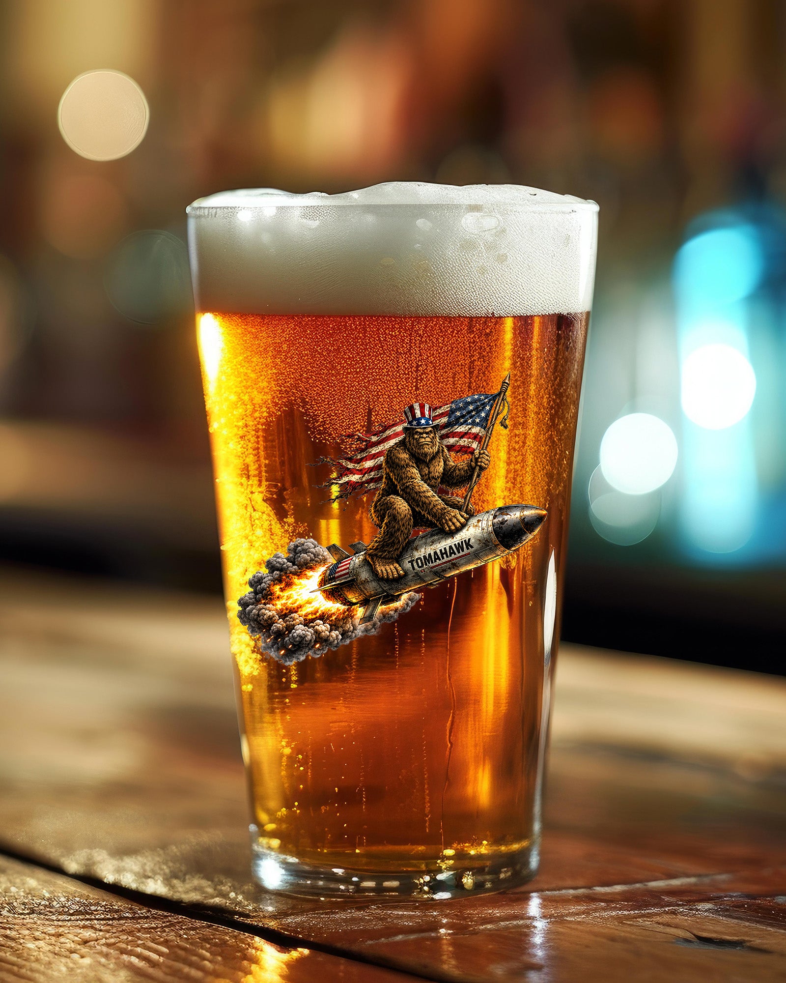 Bigfoot Tomahawk Pint Glass