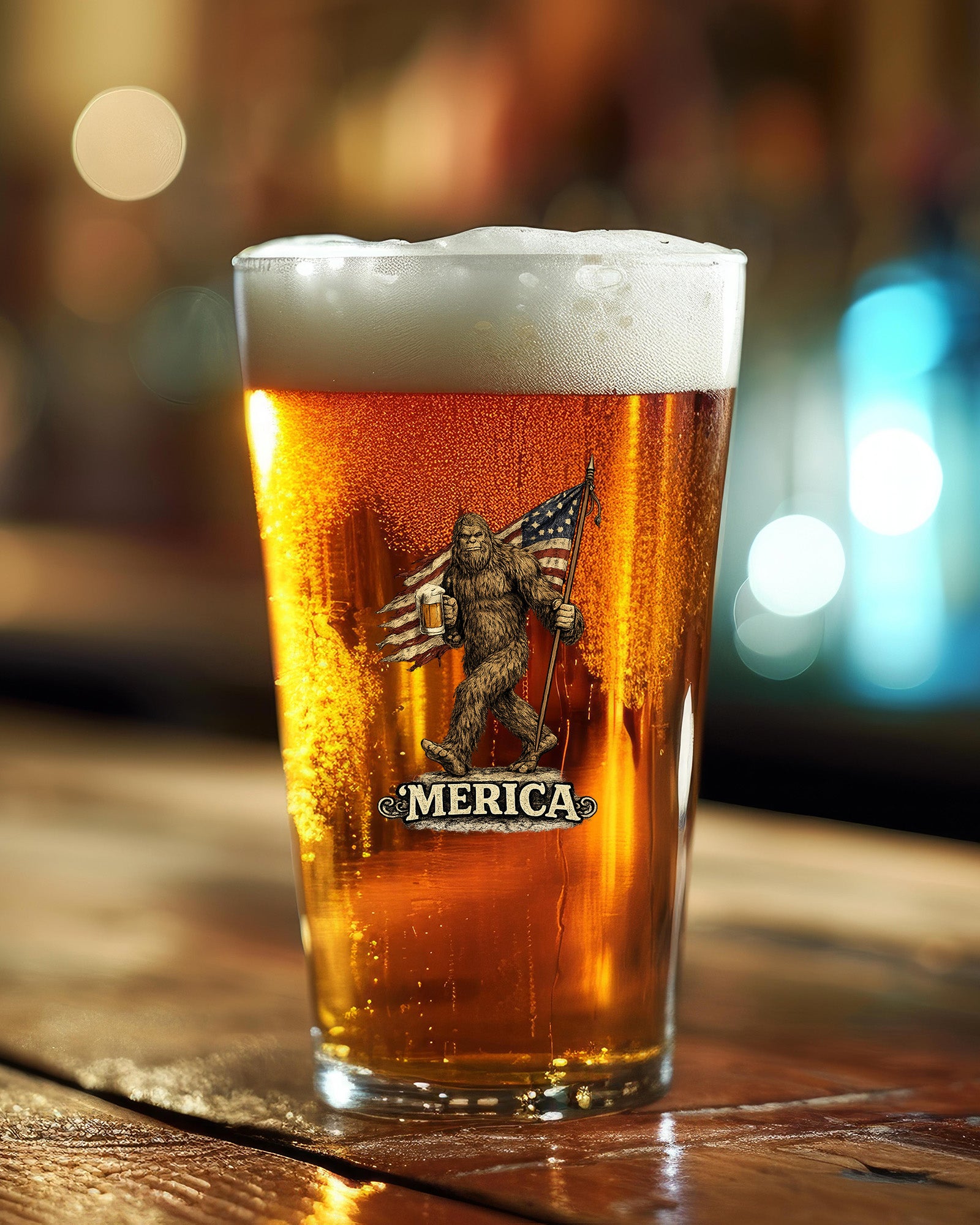 Bigfoot Merica Pint Glass