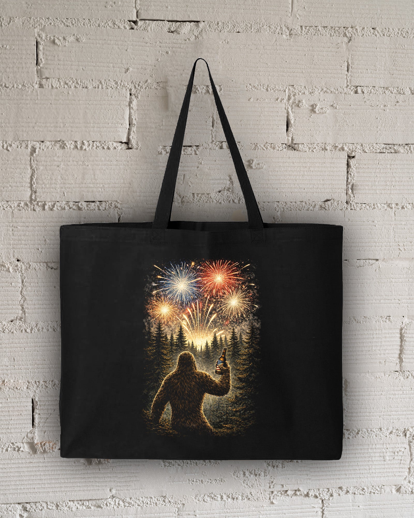 Bigfoot Fireworks Tote Bag