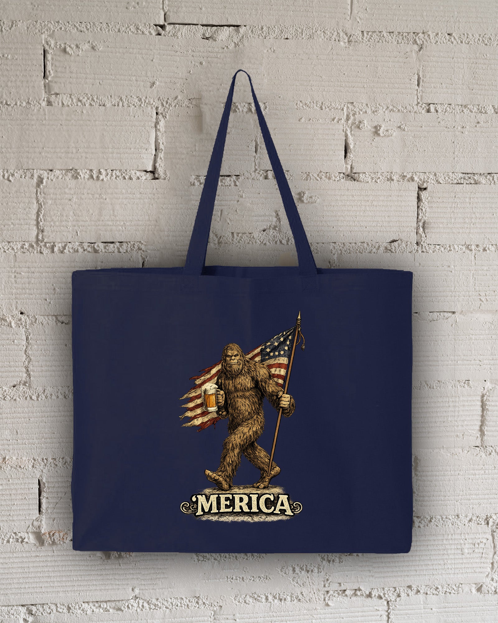 Bigfoot Merica Tote Bag