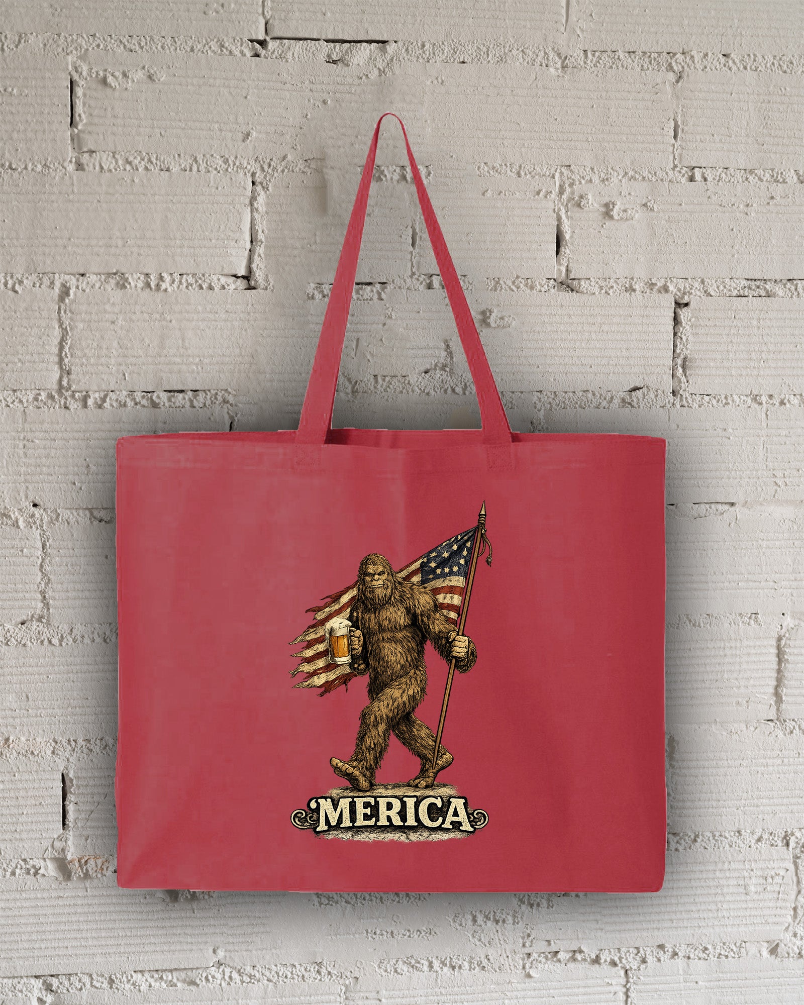 Bigfoot Merica Tote Bag