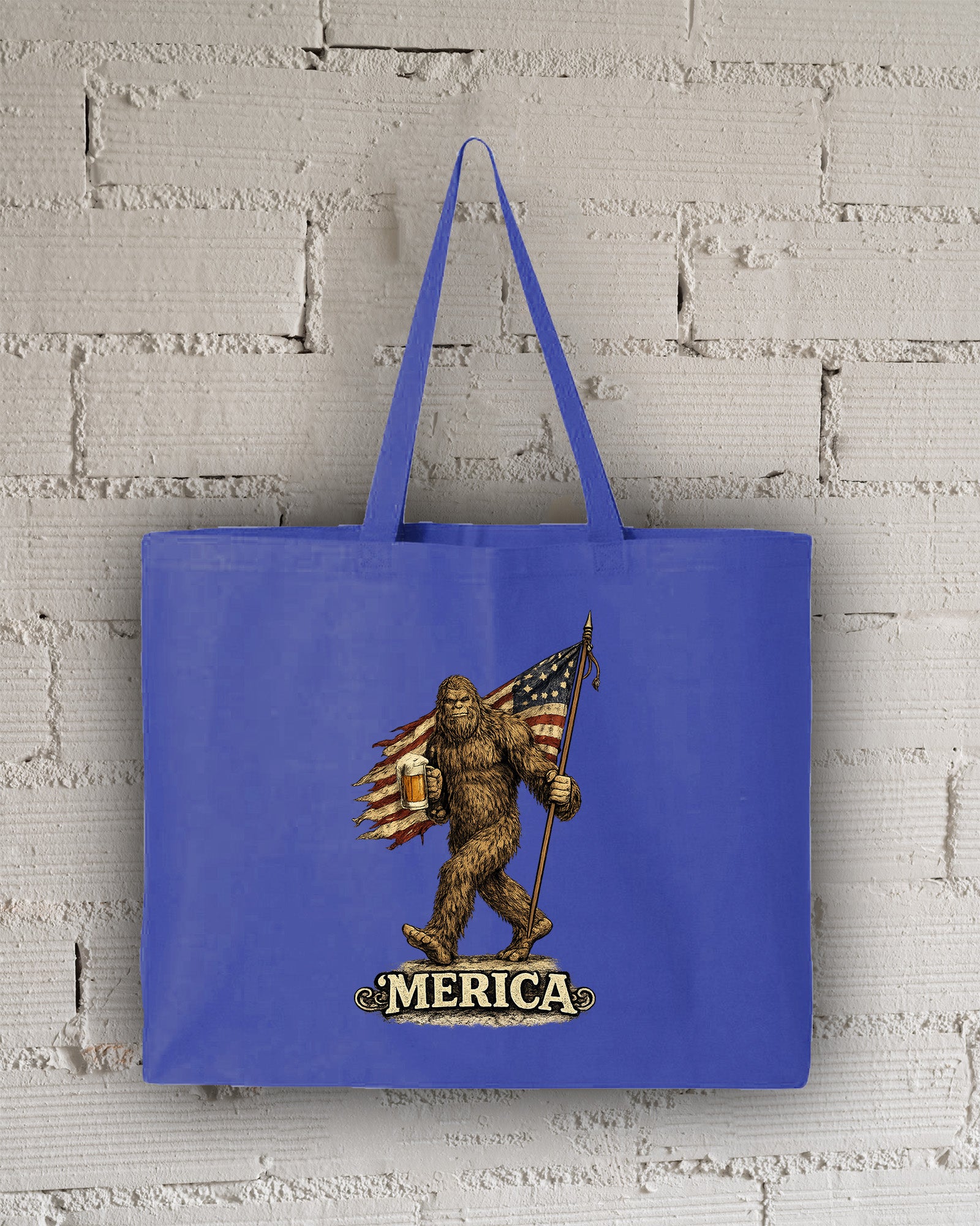 Bigfoot Merica Tote Bag
