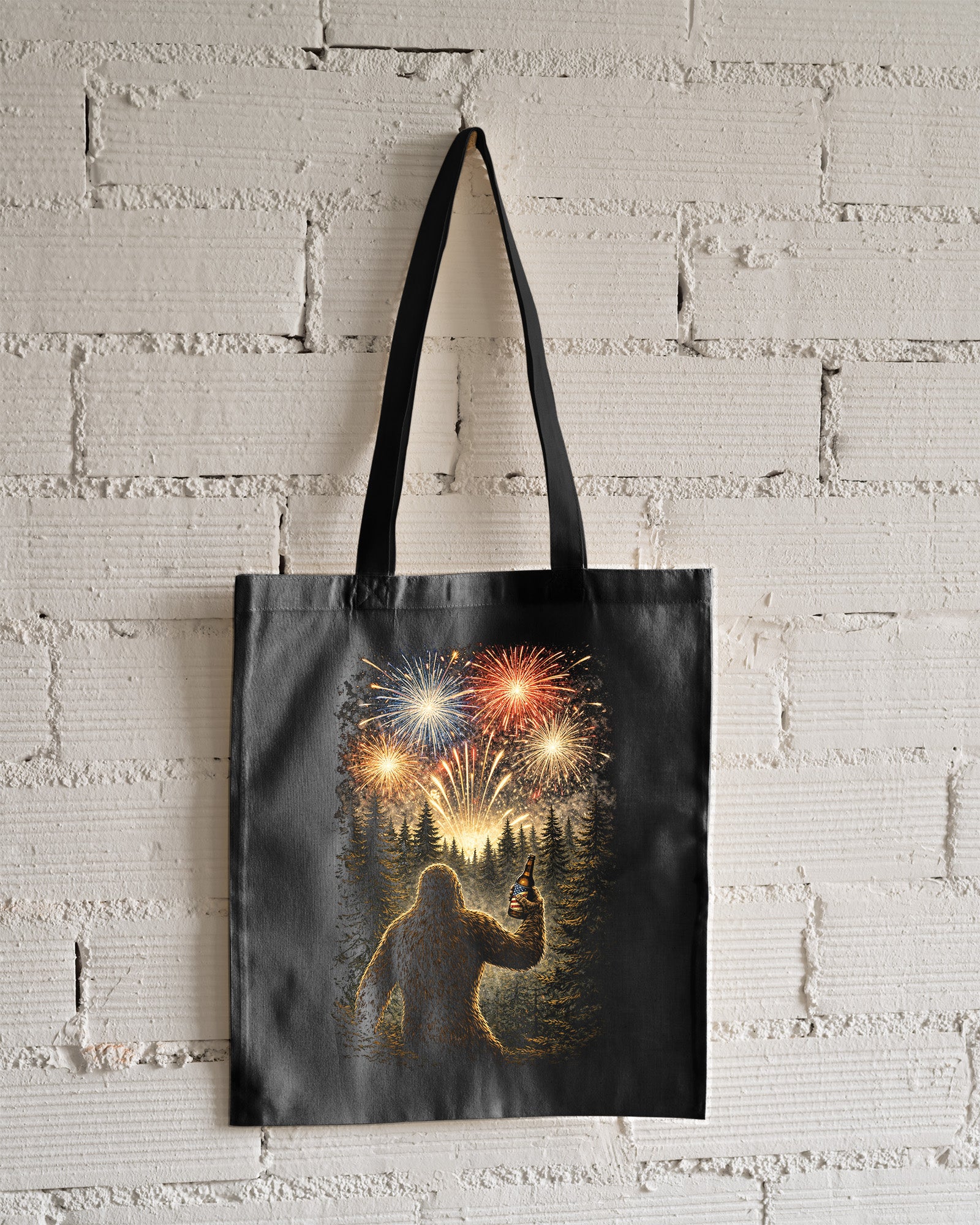 Bigfoot Fireworks Tote Bag