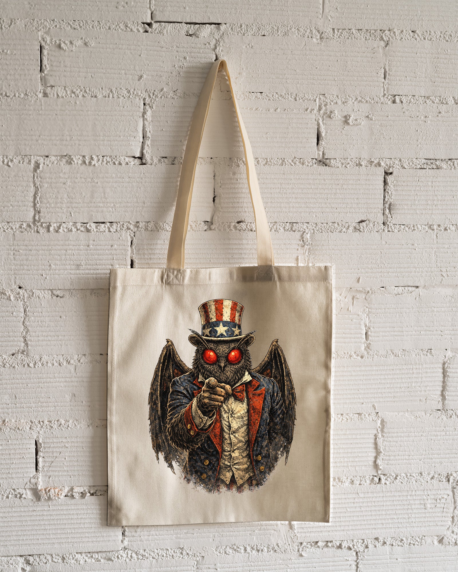 Mothman Uncle Sam Tote Bag