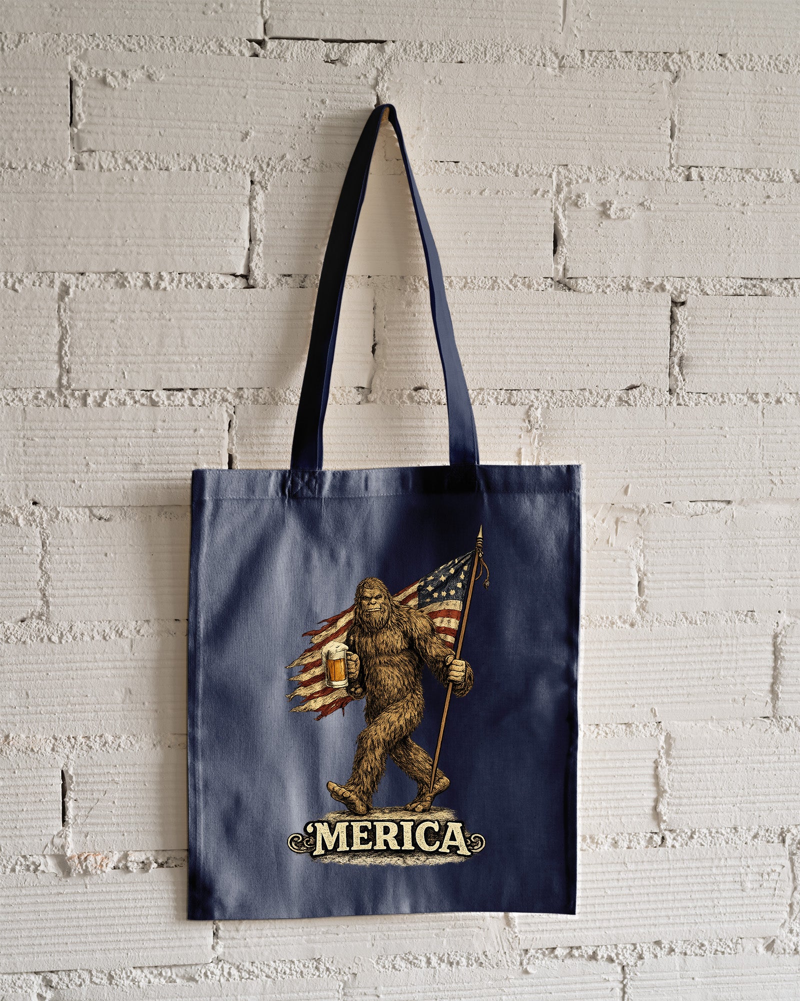Bigfoot Merica Tote Bag