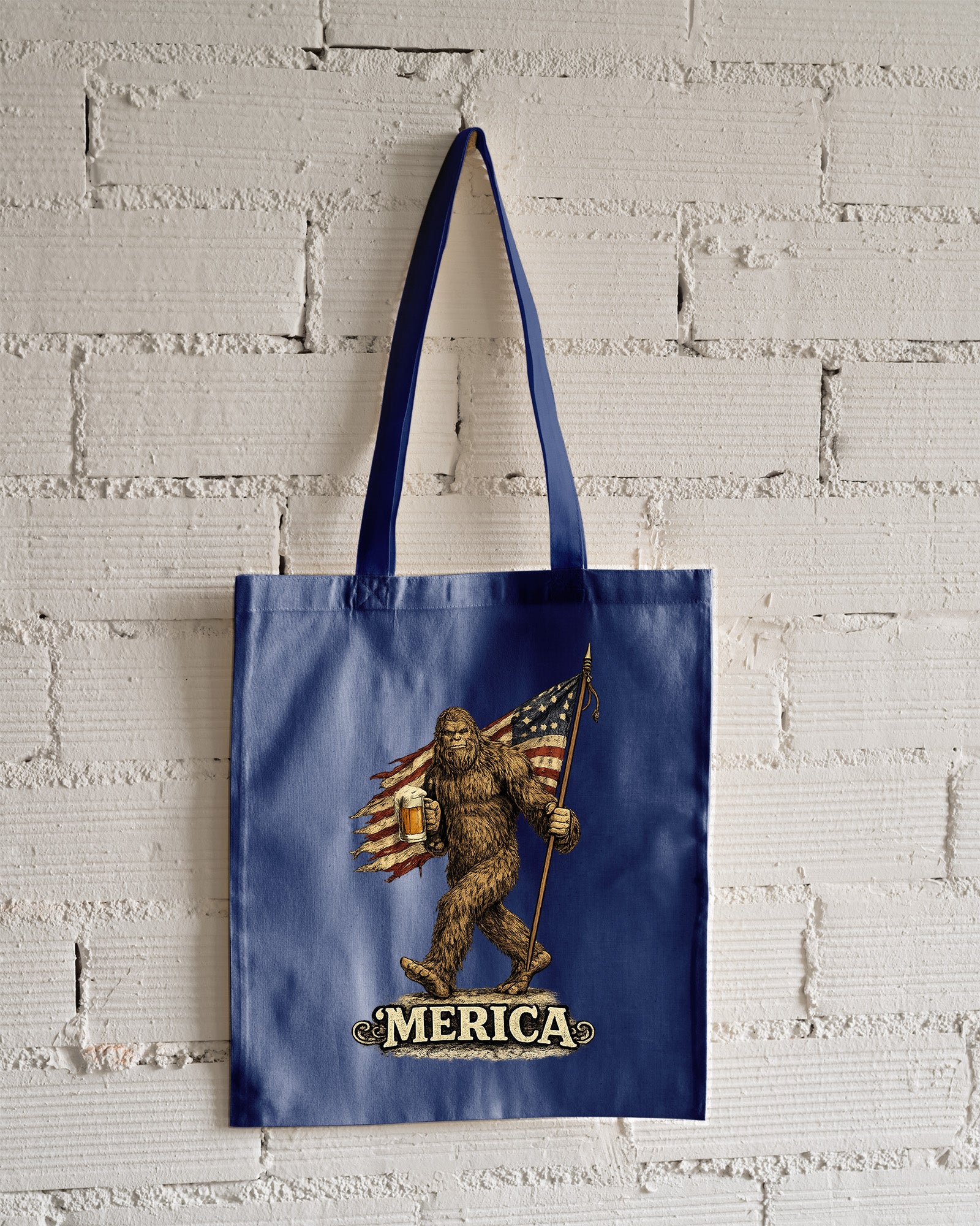 Bigfoot Merica Tote Bag
