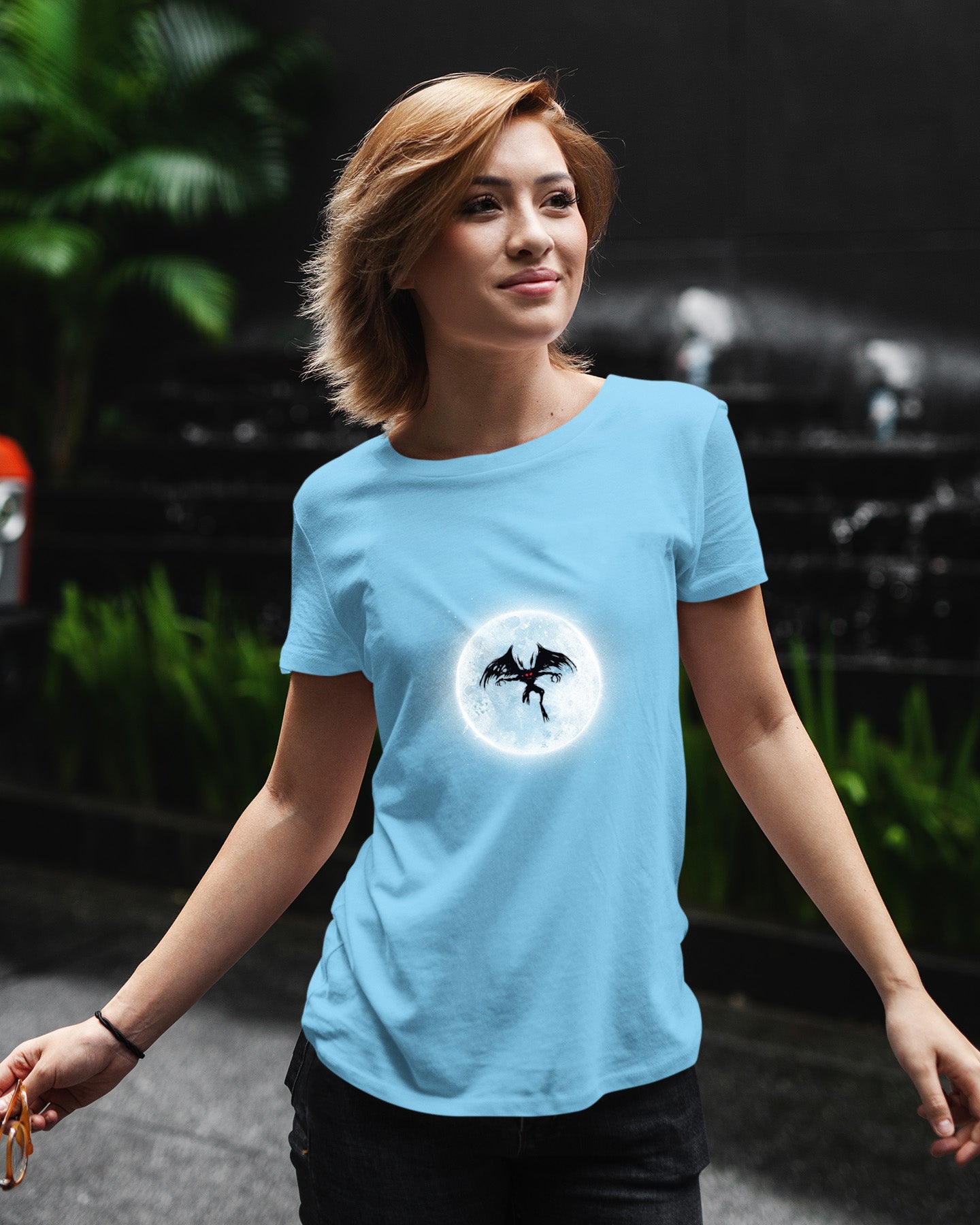 Mothman Moon Flight Graphic T-Shirt