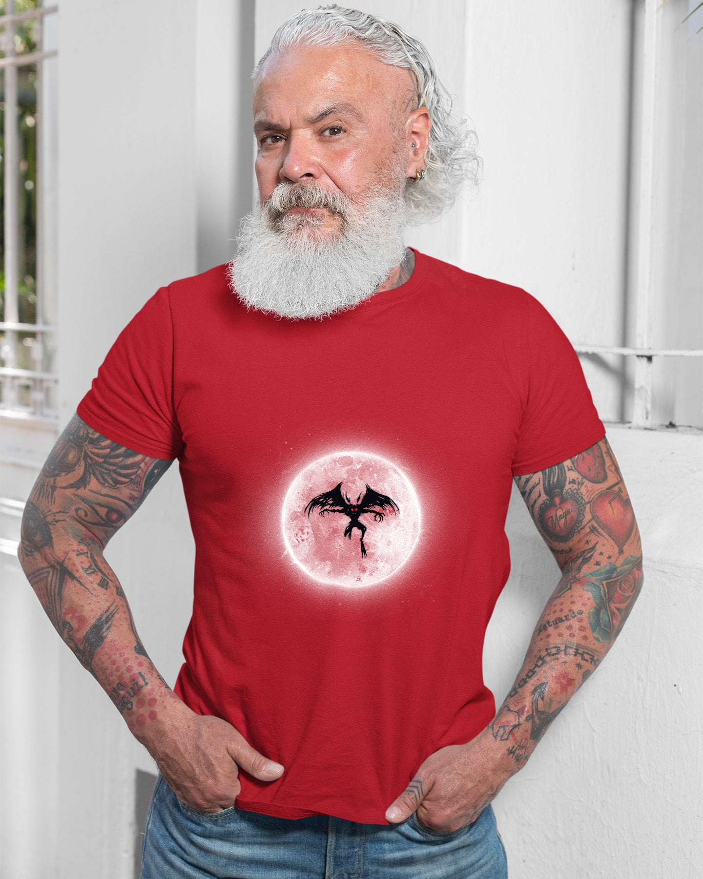 Mothman Moon Flight Graphic T-Shirt