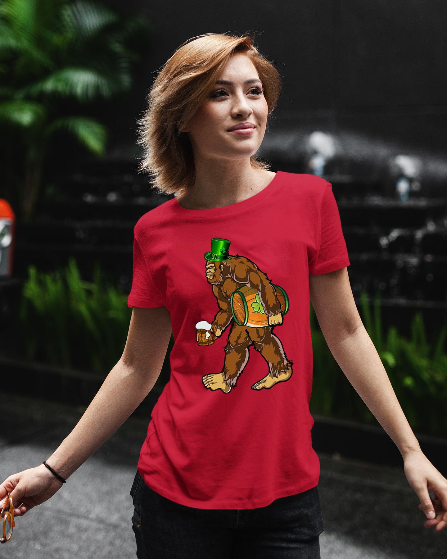 Irish Bigfoot St. Patrick’s Day Graphic T-Shirt